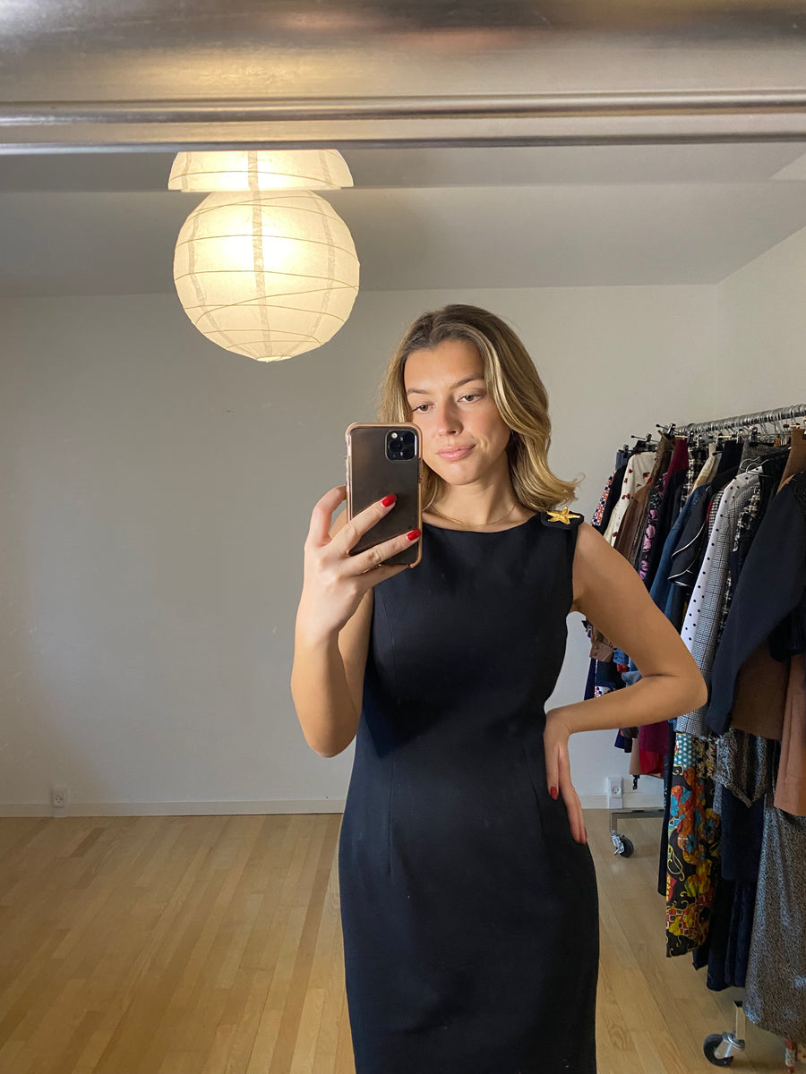 slim fit dress slacks Hollywood Jumpsuit in Mini Star Black Gold main image 0