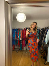 Load image into Gallery viewer, Strapless Floral Print Silk Dress