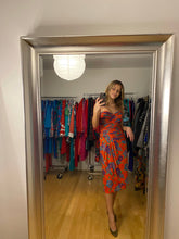 Load image into Gallery viewer, Strapless Floral Print Silk Dress