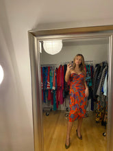 Load image into Gallery viewer, Strapless Floral Print Silk Dress