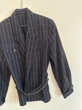 Load image into Gallery viewer, Navy Blue Belted Jacket