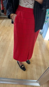 Red MIDI Skirt