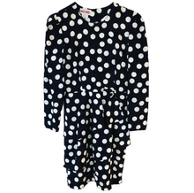 Load image into Gallery viewer, Black Silk Polka Dot Dress