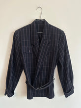 Load image into Gallery viewer, Navy Blue Belted Jacket