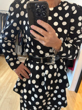 Load image into Gallery viewer, Black Silk Polka Dot Dress