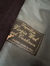 Load image into Gallery viewer, Navy blue wool and cashmere coat with fur