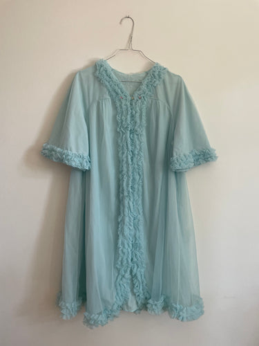 Semi sheer Robe with Ruffles