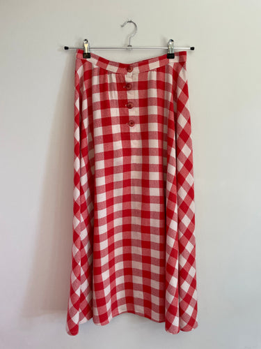 Checkered Midi Skirt