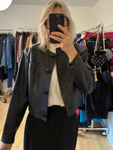 Load image into Gallery viewer, Short Black Leather Jacket