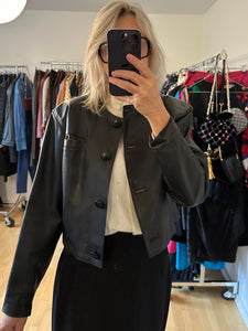 Short Black Leather Jacket