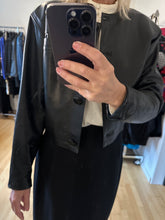 Load image into Gallery viewer, Short Black Leather Jacket