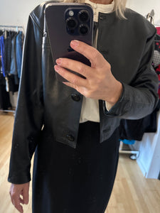 Short Black Leather Jacket