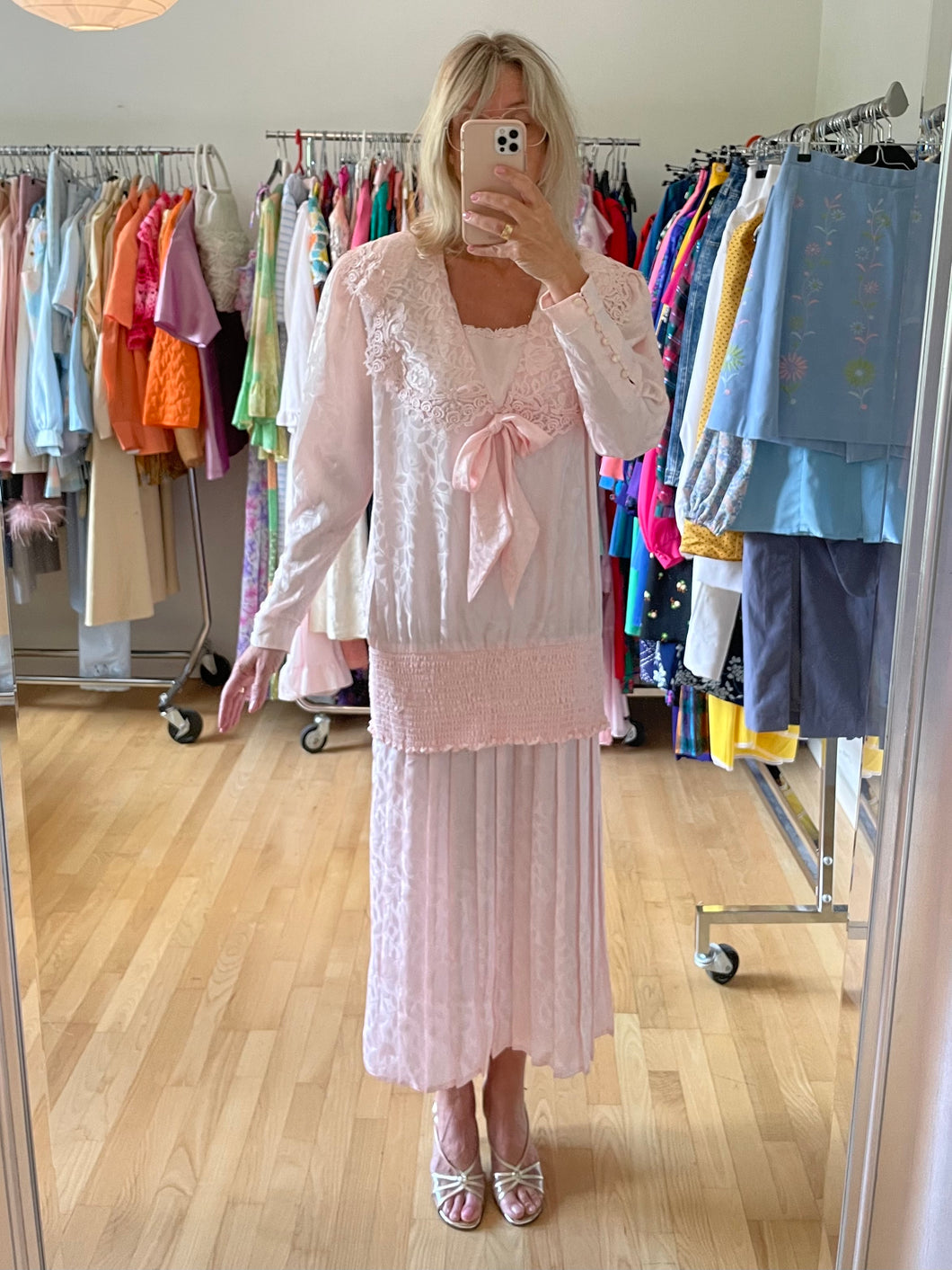 Baby Pink Pleat Dress