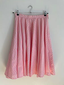 Pink Polka Dot Midi Skirt