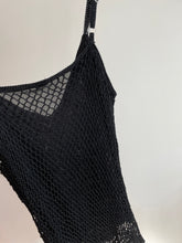 Load image into Gallery viewer, Black Crochet Beaded Top
