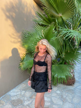 Load image into Gallery viewer, Black Crochet Sequins Blouse