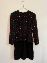 Load image into Gallery viewer, Rainbow Polkadot Peplum Dress