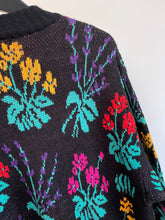 Load image into Gallery viewer, Oversized Floral Print Knit Cardigan