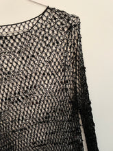 Load image into Gallery viewer, Black Crochet Sequins Blouse