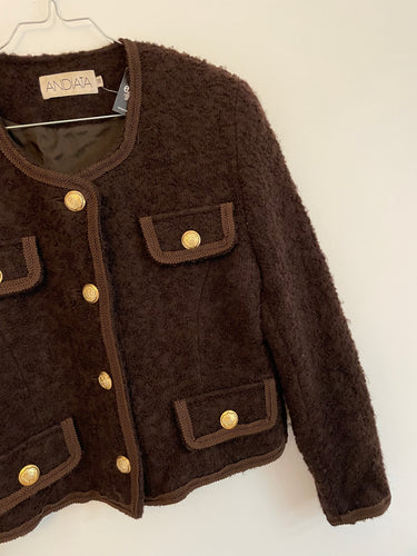 Brown Bouclé Jacket