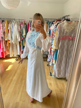 Load image into Gallery viewer, White Ruffles Embroidery Maxi Dress