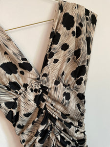 Ruched Animal Print Lace 80s Party