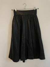 Load image into Gallery viewer, Black Leather Midi Skirt