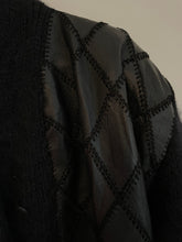 Load image into Gallery viewer, Leather Patchwork Mohair Knit Cardigan