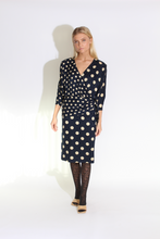 Load image into Gallery viewer, Polka Dot 80s Silk Dress