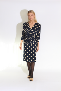 Polka Dot 80s Silk Dress