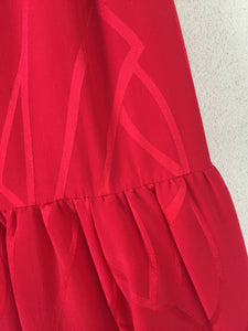 Red Silk Balloon Skirt