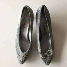 Load image into Gallery viewer, Cool Studded and Stoned Denim Pumps 80s