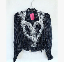 Load image into Gallery viewer, Polka Dot Ruffles Lace Shirt