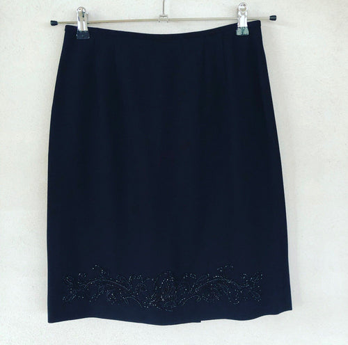 Black Beaded Mini Skirt