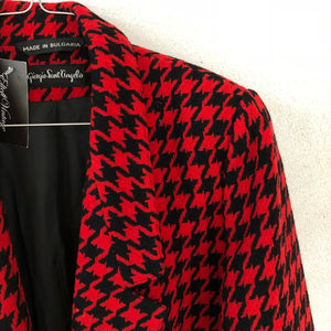 Red Black Checkered Blazer