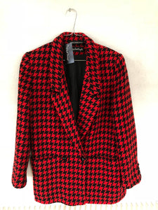 Red Black Checkered Blazer