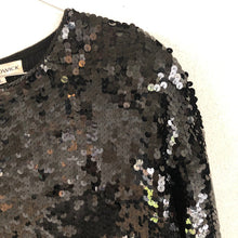 Load image into Gallery viewer, Black Sequins Mini Dress Oversize