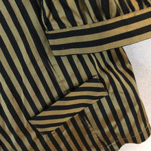 Load image into Gallery viewer, Black Gold Striped Puf Sleeves Shirt