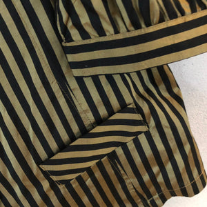 Black Gold Striped Puf Sleeves Shirt