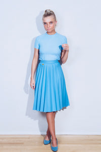 Cute Pleated Light Blue Skirt