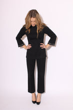 Load image into Gallery viewer, Black Silver Metallic Pants Suit 60s