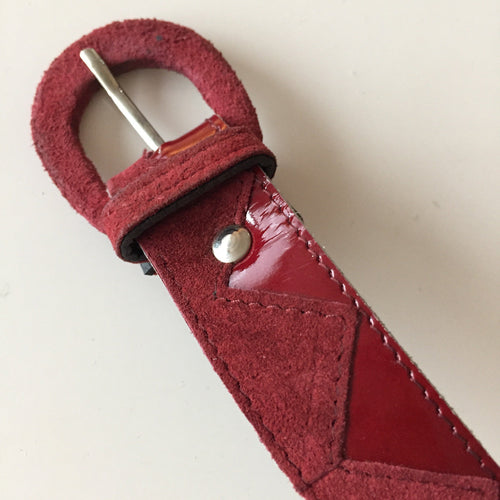 Suede and leather belt