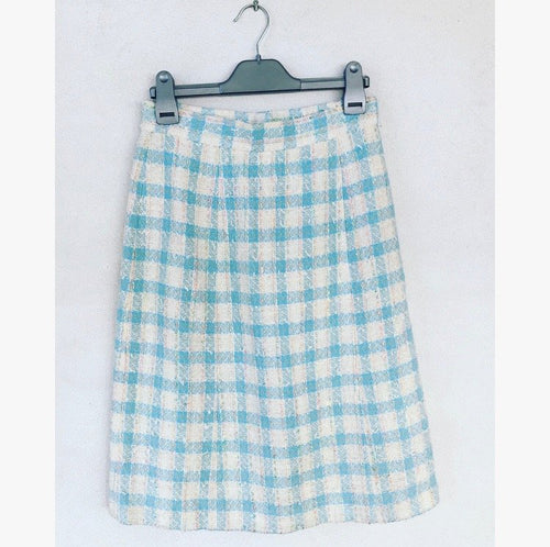 Checkered pencil skirt with glitter