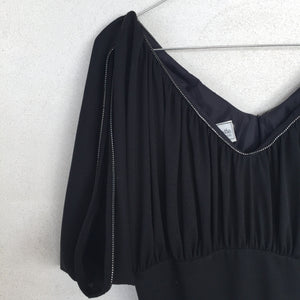 Black 70s Party Zipper Dress