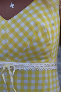 Gingham Short Summer 60's Dress