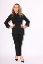 Load image into Gallery viewer, Black Silver Metallic Pants Suit 60s