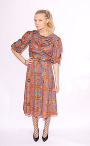 Beautiful Paisley Print 60s Dress