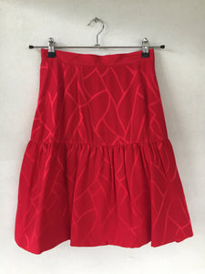 Red Silk Balloon Skirt