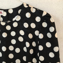 Load image into Gallery viewer, Black Silk Polka Dot Dress