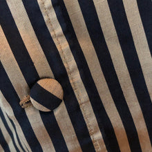 Load image into Gallery viewer, Black Gold Striped Puf Sleeves Shirt